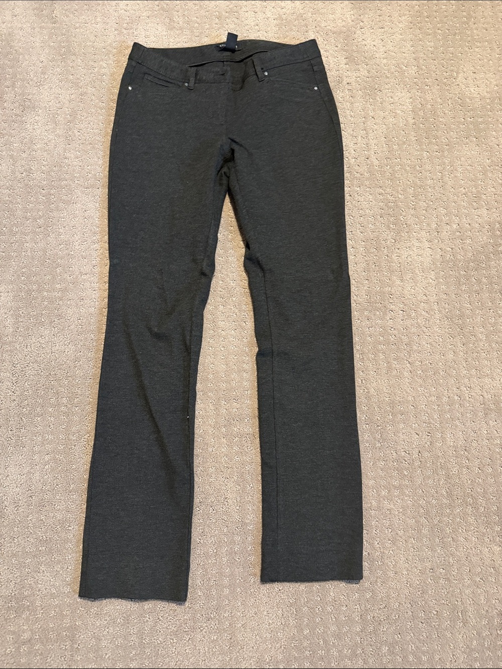 WHBM Women’s Stretch Straight-Leg Pants in Charcoal Slim Leg size 4